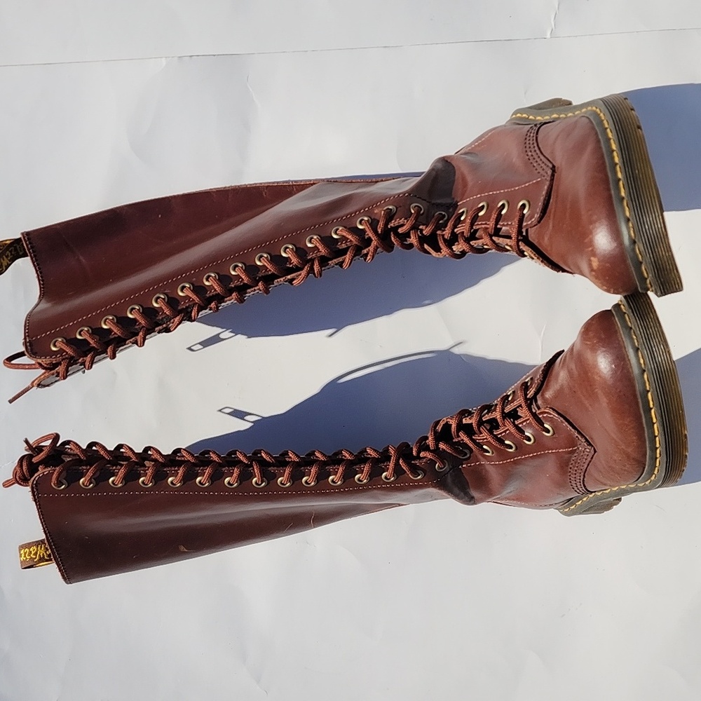 Dr. Martens 1B60 Bex Leather Pisa Lace-Up 20-Eyelet Knee-High Boots Size 8 - Picture 5 of 16